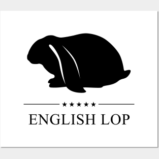 English Lop Rabbit Black Silhouette Posters and Art